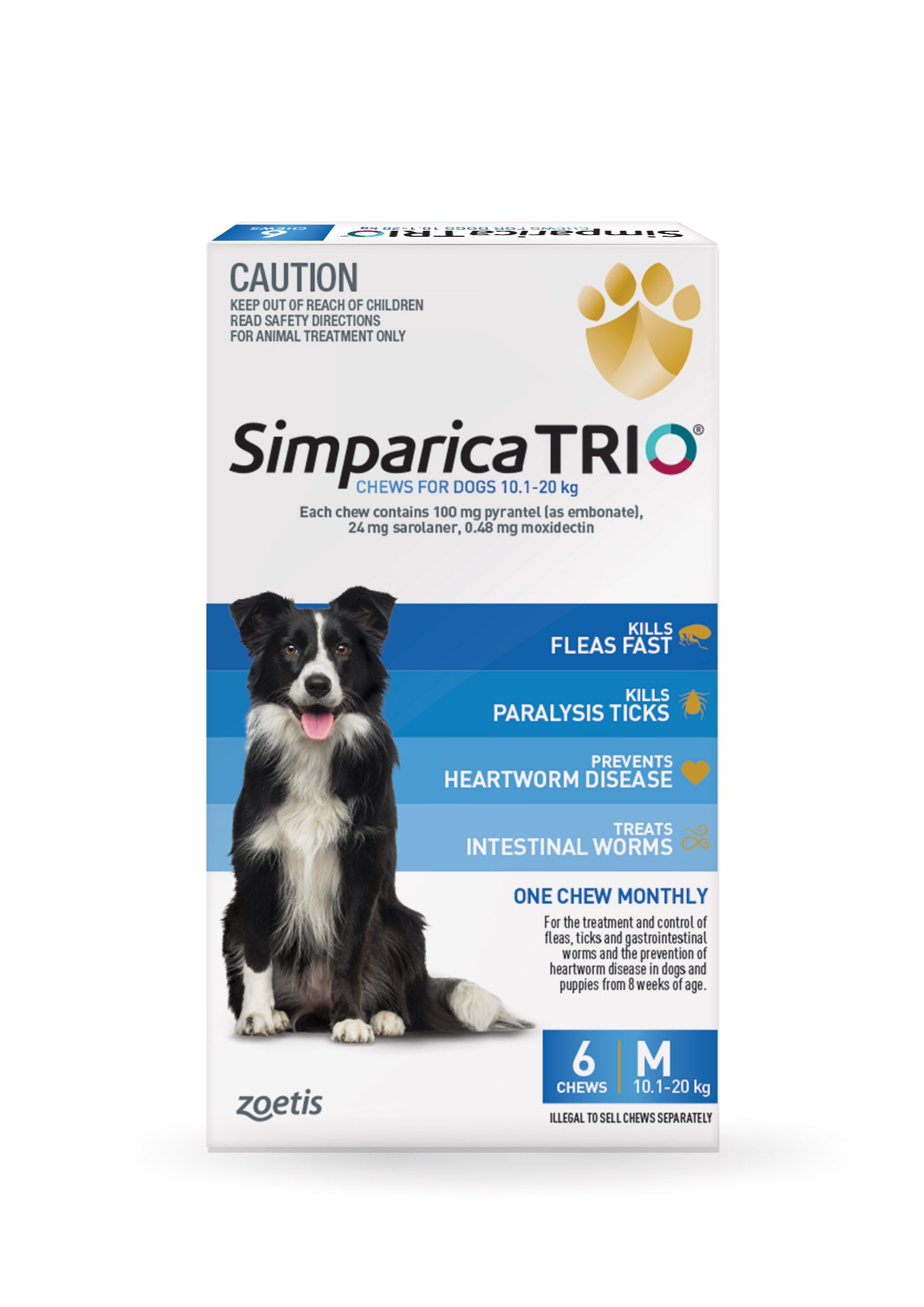 Simparica Trio Medium Dog Chews 10.1-20kg