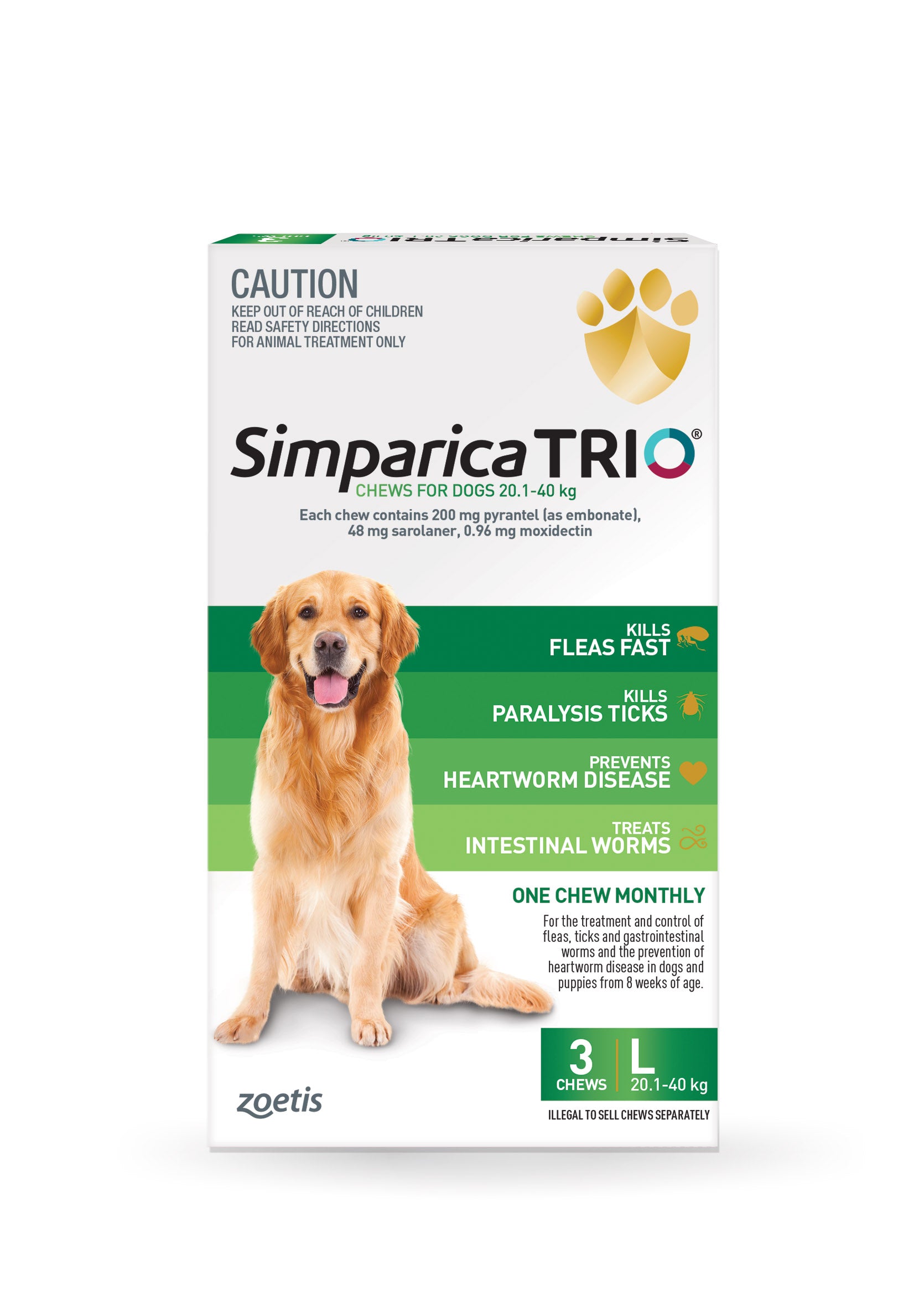 Simparica Trio Large Dog Chews 20.1-40kg