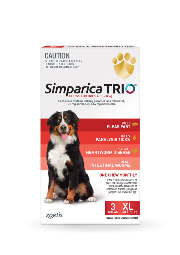 Simparica Trio Extra Large Dog Chews 40.1-60kg
