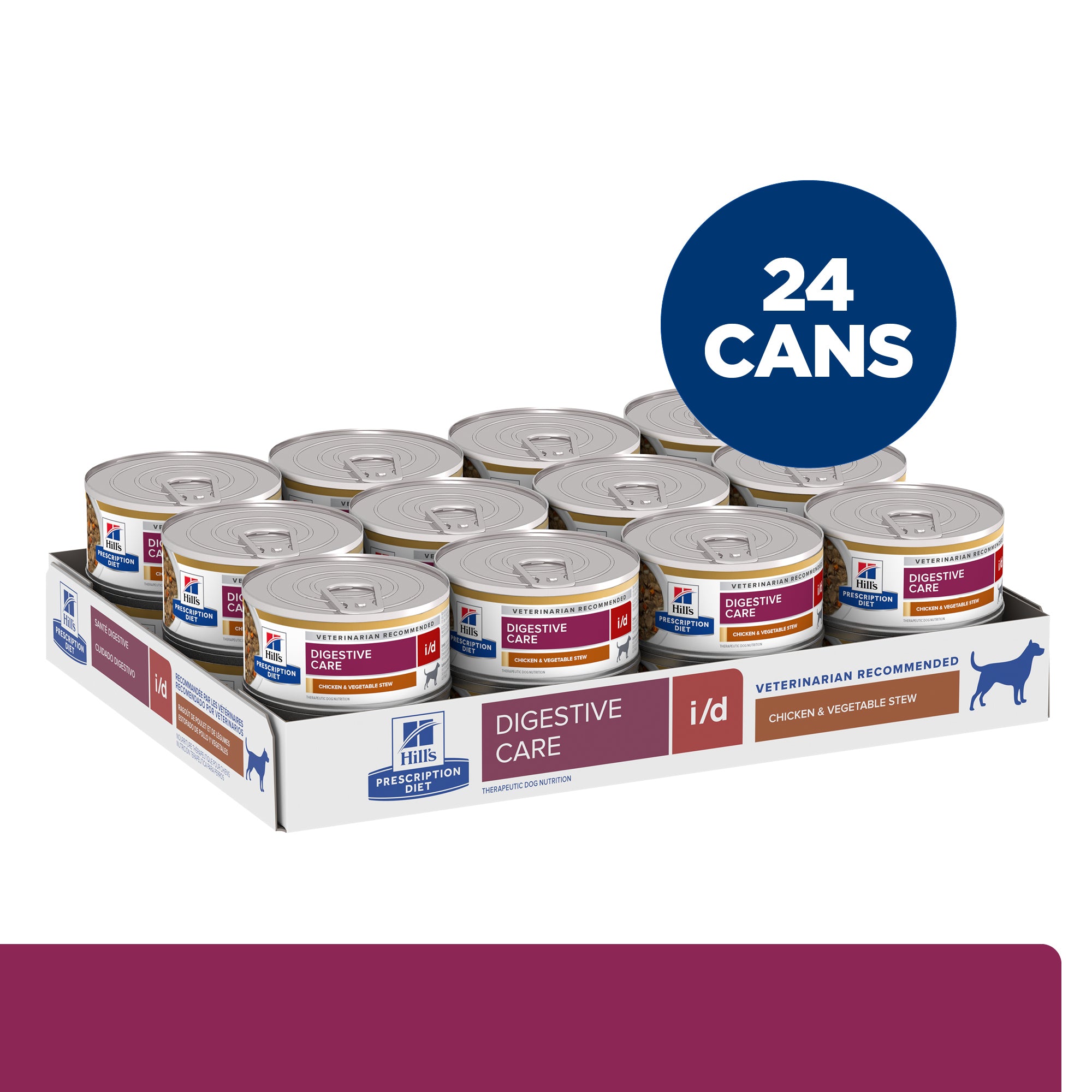 Hill's Prescription Diet i/d Digestive Care Chicken & Vegetable Stew Canned Cat Food 82g x 24