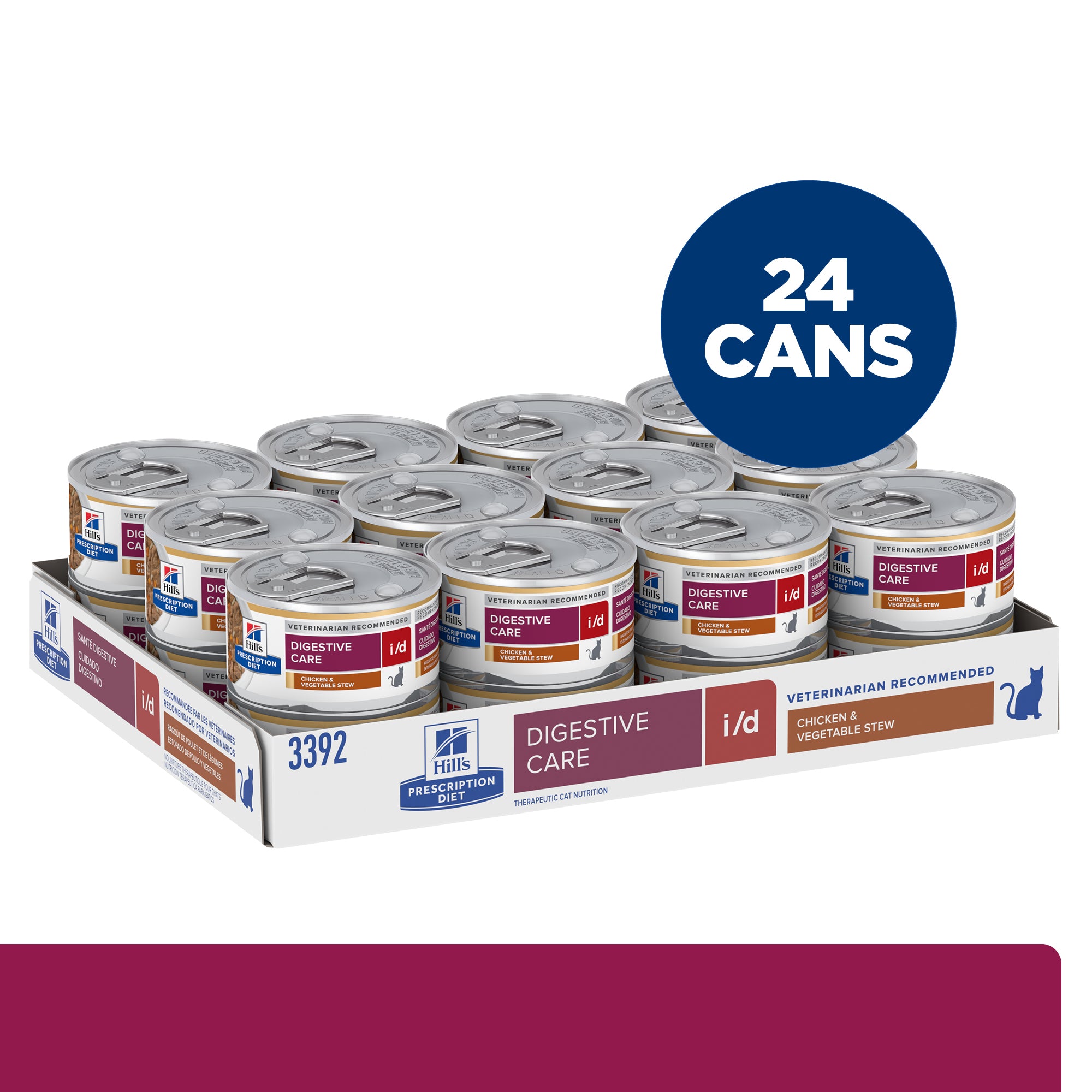 Hill's Prescription Diet i/d Digestive Care Chicken & Vegetable Stew Canned Cat Food 82g x 24