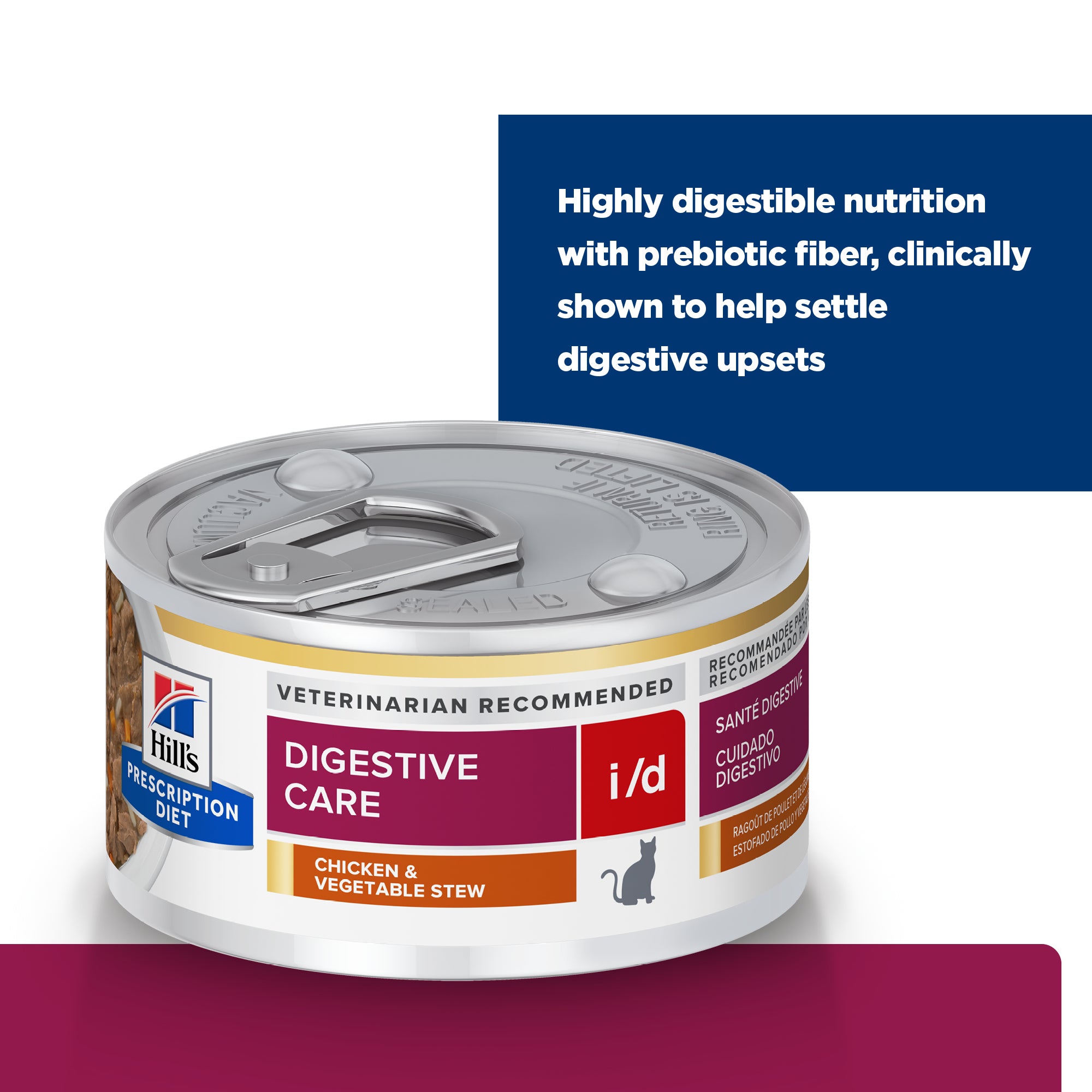 Hill's Prescription Diet i/d Digestive Care Chicken & Vegetable Stew Canned Cat Food 82g x 24