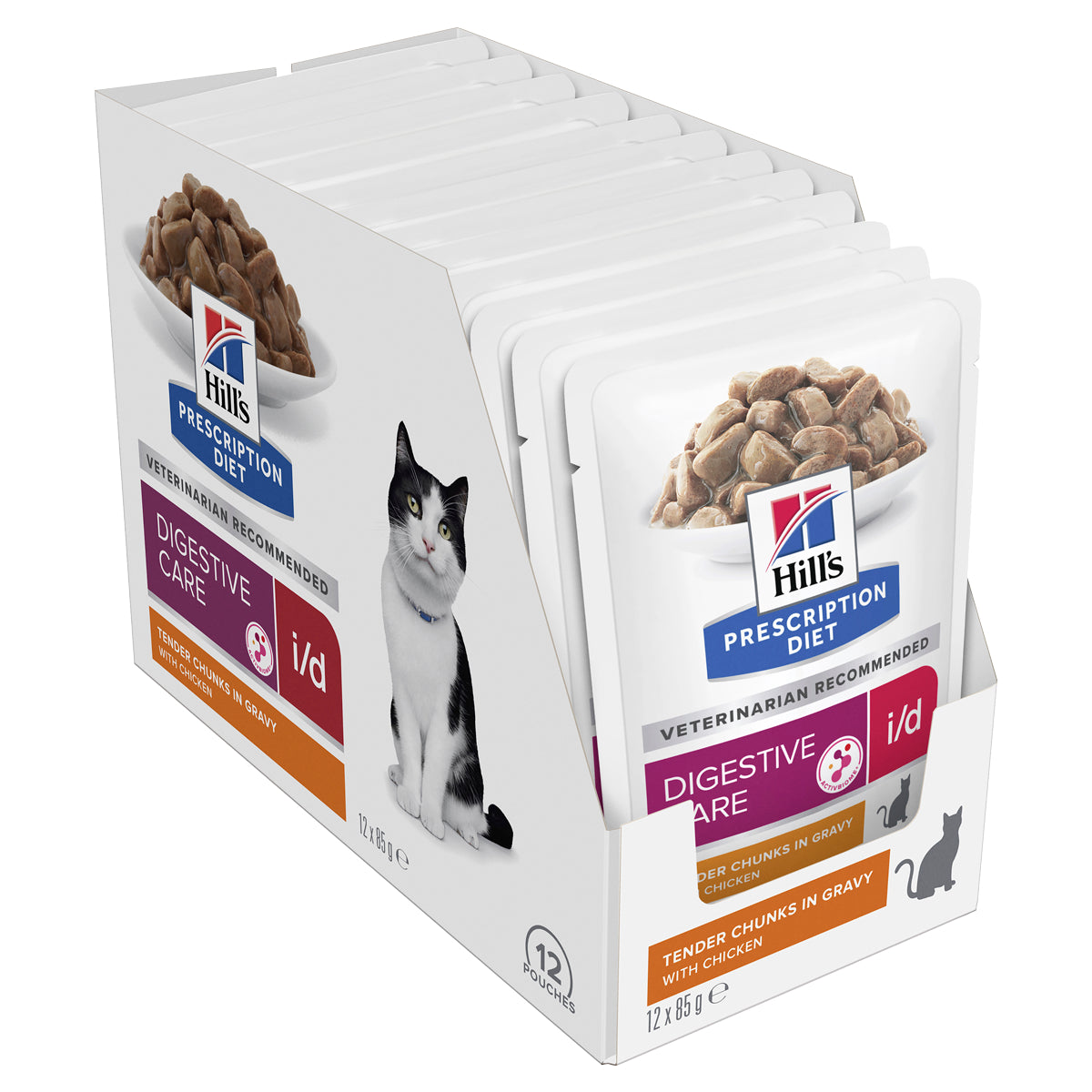 Hill's Prescription Diet i/d Digestive Cat Food Pouches 85g x 12