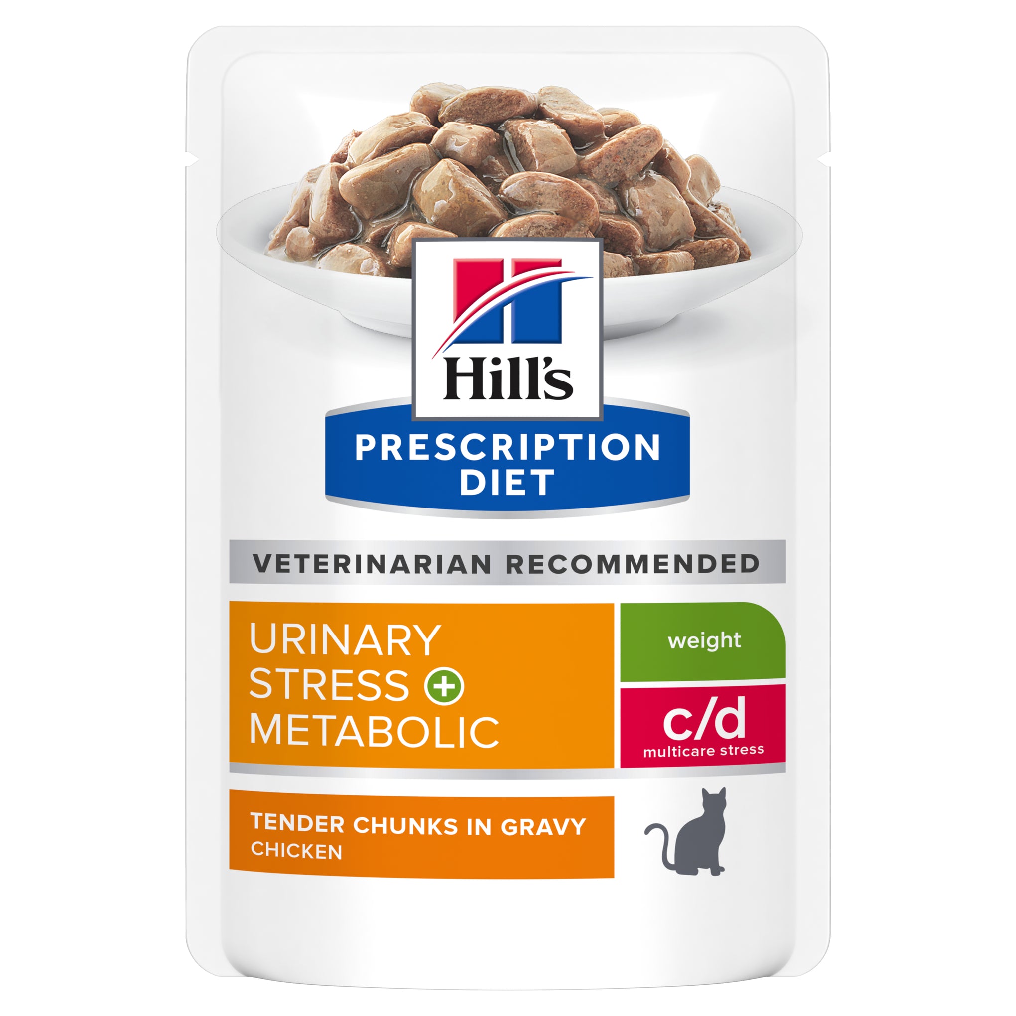 Hill's Prescription Diet c/d Multicare Stress Urinary Care + Metabolic Weight Cat Food Pouches 85g x 12