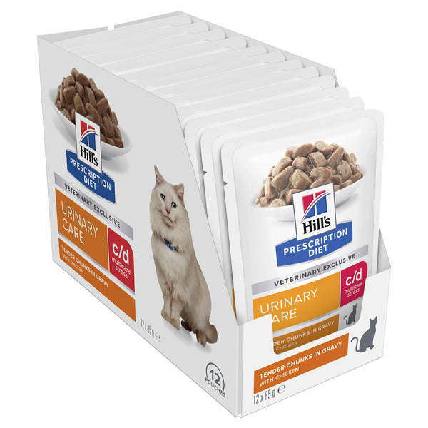Hill's Prescription Diet c/d Multicare Stress Urinary Care Cat Food Pouches 85g x 12