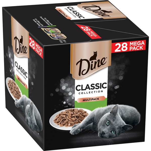 Dine Classic Collection Succulent Chicken and Tender Turkey Multipack Wet Cat Food 85g x 28